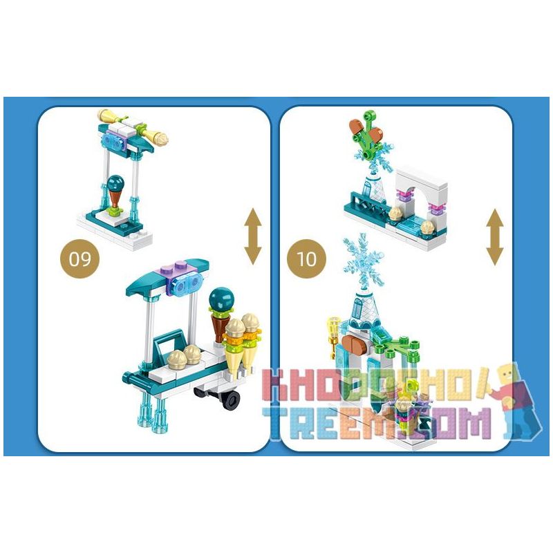 PanlosBrick 633048 Panlos Brick 633048 non  LÂU ĐÀI BĂNG 12 TRONG 25 THAY ĐỔI HÌNH DẠNG bộ đồ chơi xếp lắp ráp ghép mô hình  PRINCESS CASTLE Các Bạn Gái 554 khối