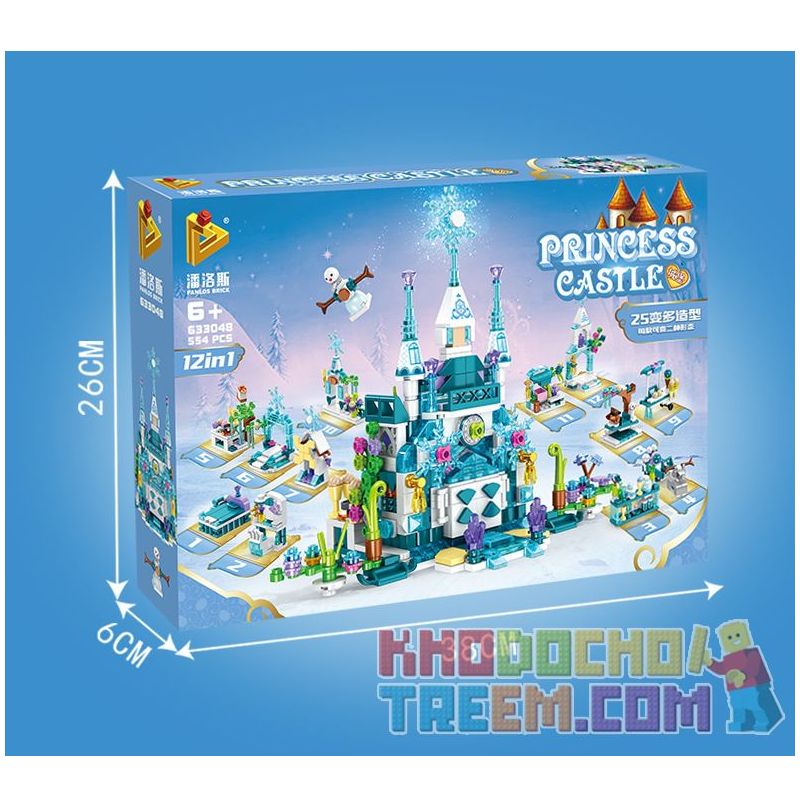 PanlosBrick 633048 Panlos Brick 633048 non  LÂU ĐÀI BĂNG 12 TRONG 25 THAY ĐỔI HÌNH DẠNG bộ đồ chơi xếp lắp ráp ghép mô hình  PRINCESS CASTLE Các Bạn Gái 554 khối