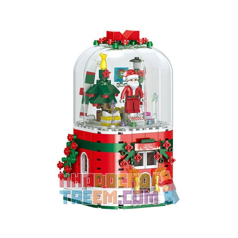 ZHEGAO QL0981 0981 QL1014 1014 non  HỘP NHẠC GIÁNG SINH bộ đồ chơi xếp lắp ráp ghép mô hình MERRY CHRISTMAS 355 khối