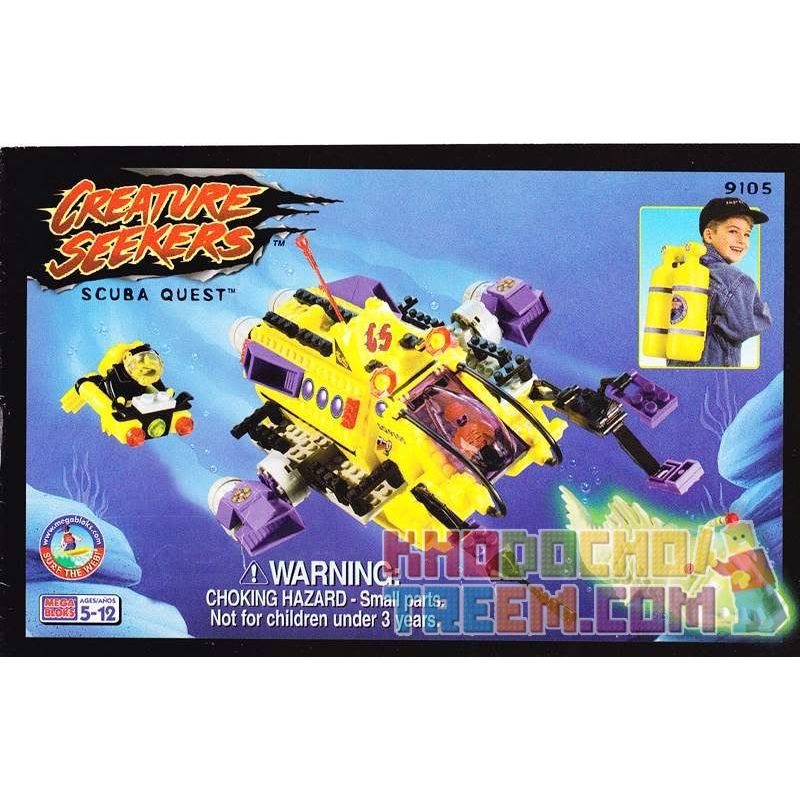MEGA BLOKS 9105 Xếp hình kiểu Lego Scuba Quest Underwater Exploration Khám Phá Dưới Nước 300 khối MEGA BLOKS 9105 Xếp hình kiểu Lego Scuba Quest Underwater Exploration Khám Phá Dưới Nước 300 khối