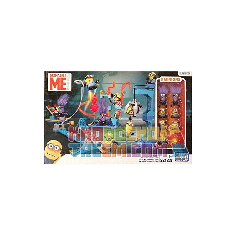 MEGA BLOKS CNP34 non Lego PHÒNG THÍ NGHIỆM CỦA GRU bộ đồ chơi xếp lắp ráp ghép mô hình Movie & Game GRU'S LAB Phim Và Trò Chơi 221 khối