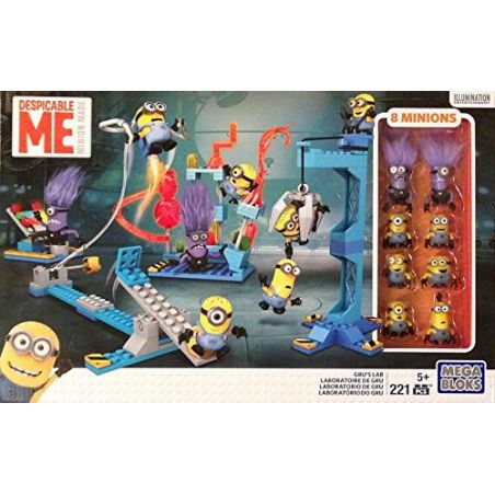 MEGA BLOKS CNP34 non  PHÒNG THÍ NGHIỆM CỦA GRU bộ đồ chơi xếp lắp ráp ghép mô hình Movie & Game GRU'S LAB Phim Và Trò Chơi 221 khối