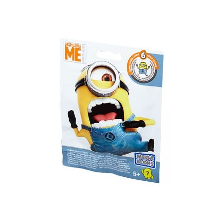 MEGA BLOKS DKW82 non  LITTLE YELLOW MAN BLIND BOX SERIES 4 (GÓI NGẪU NHIÊN) bộ đồ chơi xếp lắp ráp ghép mô hình Movie & Game BUILDABLE MINIONS BLIND PACKS SERIES VI Phim Và Trò Chơi 10 khối
