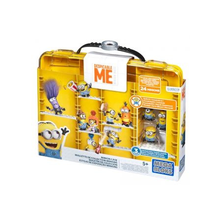 MEGA BLOKS DNC19 non  HỘP TRƯNG BÀY MINIONS bộ đồ chơi xếp lắp ráp ghép mô hình Movie & Game MINIONS DISPLAY CASE Phim Và Trò Chơi 28 khối