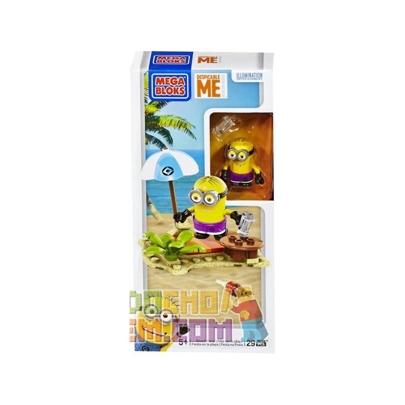 MEGA BLOKS 94809 non Lego BỮA TIỆC TRÊN BÃI BIỂN bộ đồ chơi xếp lắp ráp ghép mô hình Movie & Game BEACH PARTY Phim Và Trò Chơi 29 khối