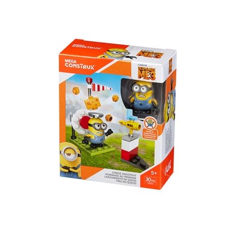 MEGA BLOKS FDX73 non  ĐÁ LUÂN LƯU PHO MÁT bộ đồ chơi xếp lắp ráp ghép mô hình Movie & Game CHEESE SHOOTOUT Phim Và Trò Chơi 30 khối