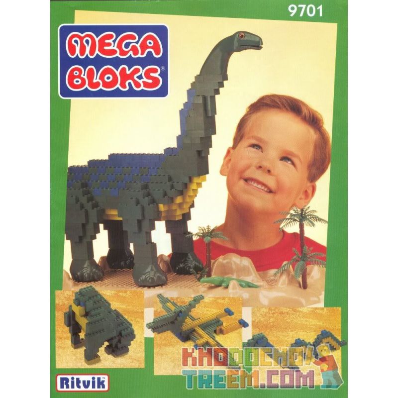 MEGA BLOKS 9701 non Lego BRONTOSAURUS. bộ đồ chơi xếp lắp ráp ghép mô hình 740 khối