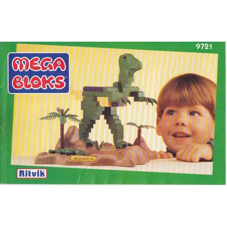 MEGA BLOKS 9721 non  LINH. bộ đồ chơi xếp lắp ráp ghép mô hình VELOCIRAPTOR 175 khối