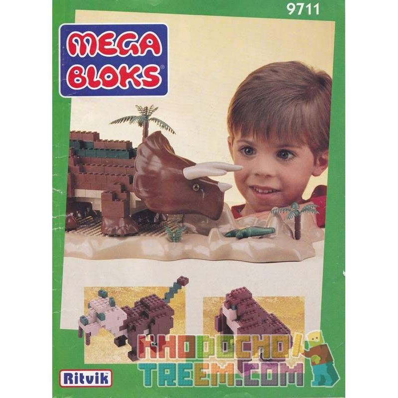 MEGA BLOKS 9711 non Lego TRICERATOPS. bộ đồ chơi xếp lắp ráp ghép mô hình 415 khối