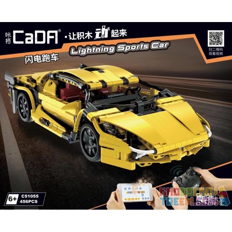 DOUBLEE CADA C51055 51055 Xếp hình kiểu Lego TECHNIC Lightning Sports Car Xe Thể Thao Tia Chớp 456 khối