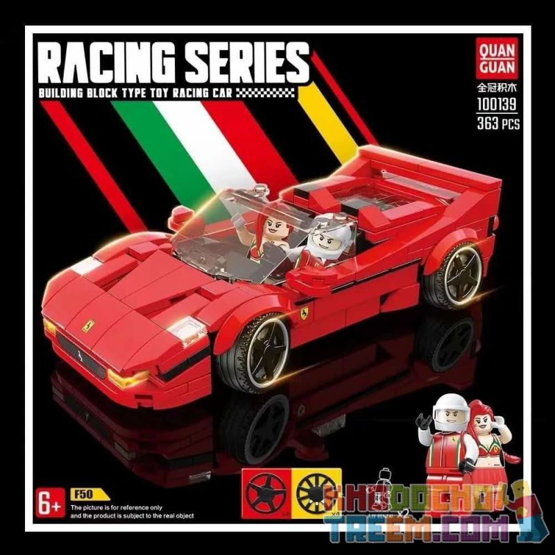QuanGuan 100139 Quan Guan 100139 non Lego FERRARI F50. bộ đồ chơi xếp lắp ráp ghép mô hình Speed Champions Racing Cars Đua Xe Công Thức 363 khối