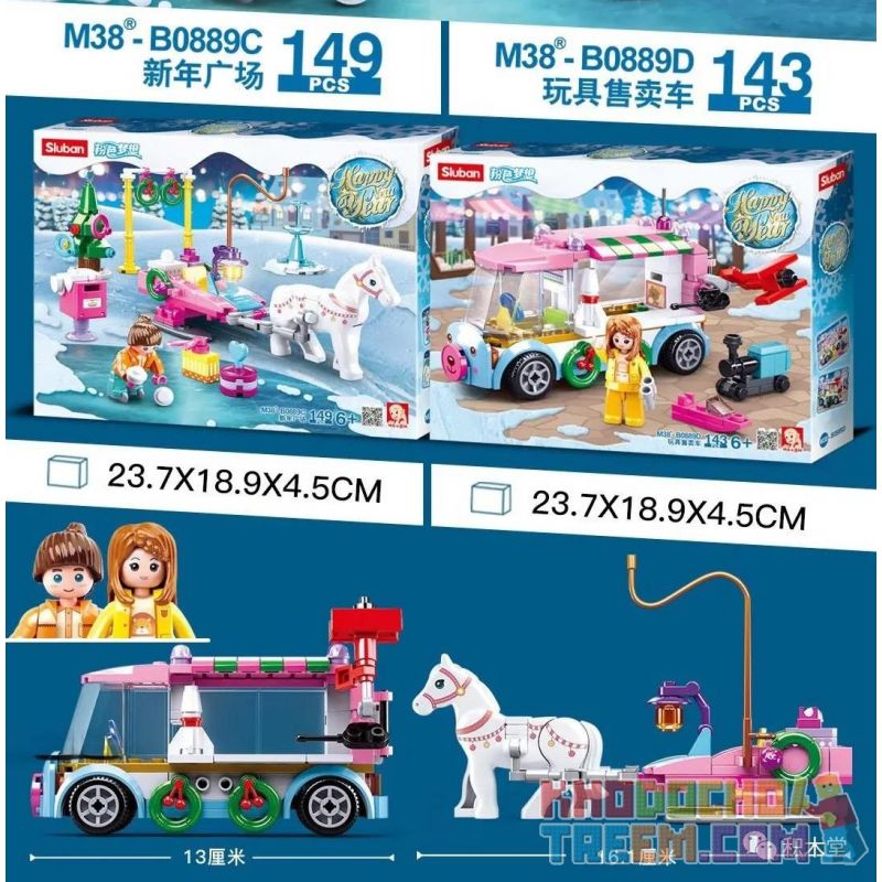 SLUBAN M38-B0889A B0889A 0889A M38B0889A 38-B0889A M38-B0889B B0889B 0889B M38B0889B 38-B0889B M38-B0889C B0889C 0889C M38B0889C 38-B0889C M38-B0889D B0889D 0889D M38B0889D 38-B0889D non  4 ĐOÀN TÀU QUÀ GIÁNG SINH Ô TÔ CHỞ ĐẦY VUÔNG TẾT ĐỒ CHƠI bộ đồ chơi xếp lắp ráp ghép mô hình Seasonal HAPPY NEW YEAR Mùa Lễ Hội 601 khối