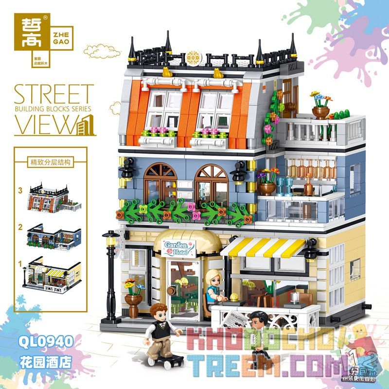 ZHEGAO QL0940 0940 non  KHÁCH SẠN VƯỜN bộ đồ chơi xếp lắp ráp ghép mô hình Creator Expert STREET VIEW Chuyên Gia Sáng Tạo 1316 khối ZHEGAO QL0940 0940 non  KHÁCH SẠN VƯỜN bộ đồ chơi xếp lắp ráp ghép mô hình Creator Expert STREET VIEW Chuyên Gia Sáng Tạo 1316 khối