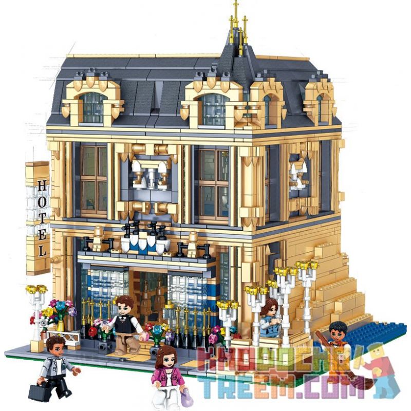 ZHEGAO QL0927 0927 Xếp hình kiểu Lego STREET VIEW Carlo Hotel Khách Sạn Carlo 2099 khối ZHEGAO QL0927 0927 Xếp hình kiểu Lego STREET VIEW Carlo Hotel Khách Sạn Carlo 2099 khối
