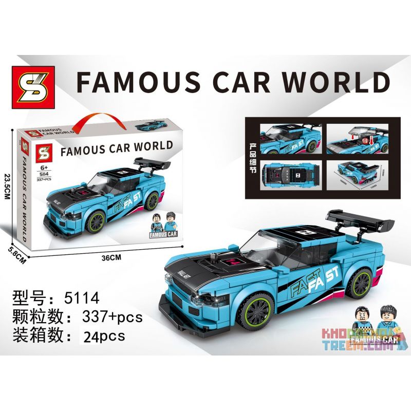 SEMBO 607329 SHENG YUAN SY 5114 non Lego MITSUBISHI EVO. bộ đồ chơi xếp lắp ráp ghép mô hình Racers FAMOUS CAR WORLD Đua Tốc Độ 337 khối