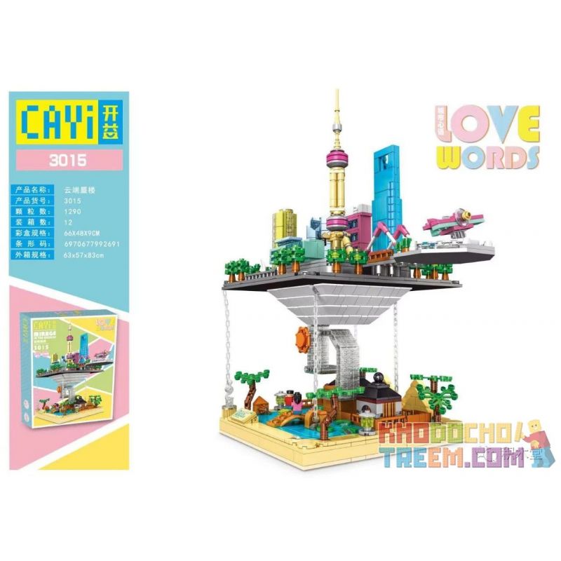 CAYI 3015 Xếp hình kiểu Lego FRIENDS Love Word City Heart Cloud Building Xây Dựng đám Mây. 1290 khối CAYI 3015 Xếp hình kiểu Lego FRIENDS Love Word City Heart Cloud Building Xây Dựng đám Mây. 1290 khối