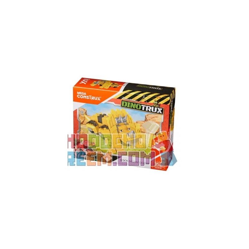 MEGA BLOKS DXW45 non Lego TAM GIÁC DRASSA. bộ đồ chơi xếp lắp ráp ghép mô hình Dinotrux ROCK DOZIN’ DOZER Khủng Long Máy 35 khối