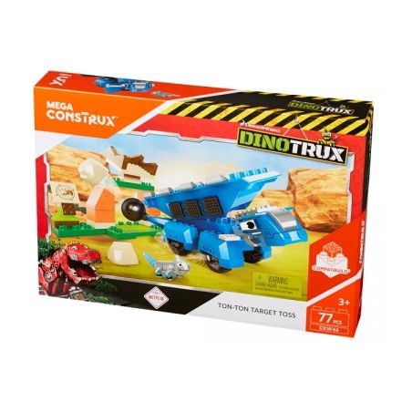 MEGA BLOKS DXW46 non  HAILONGTON. bộ đồ chơi xếp lắp ráp ghép mô hình Dinotrux TON TARGET TOSS Khủng Long Máy 77 khối