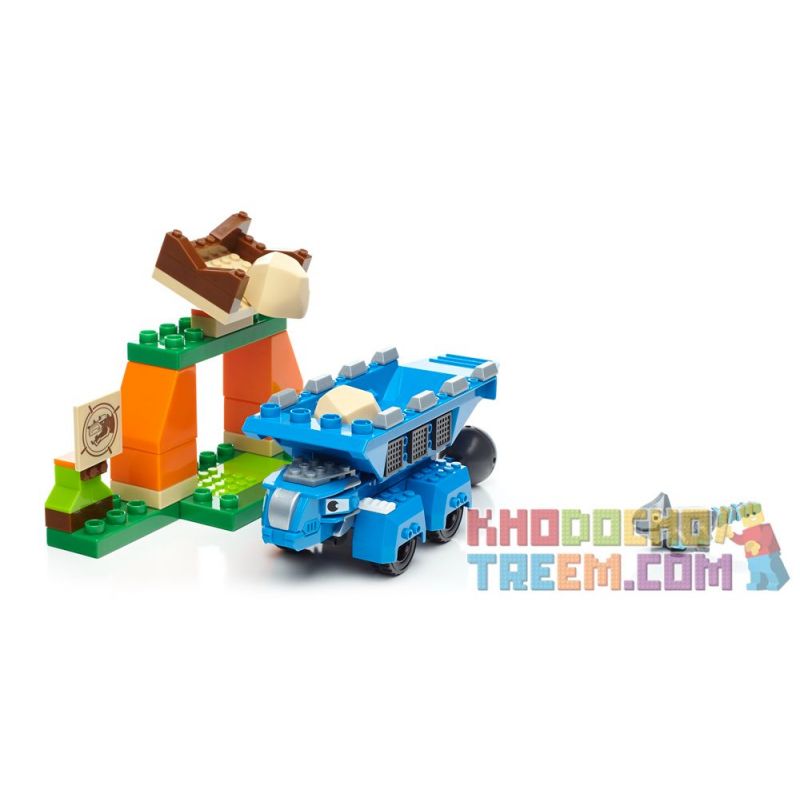 MEGA BLOKS DXW46 non  HAILONGTON. bộ đồ chơi xếp lắp ráp ghép mô hình Dinotrux TON TARGET TOSS Khủng Long Máy 77 khối