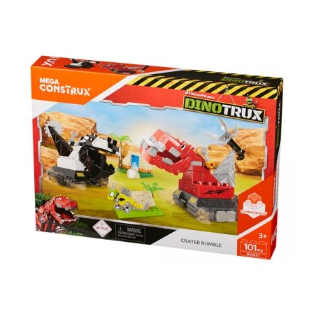 MEGA BLOKS DXW47 non  MIỆNG NÚI LỬA ẦM bộ đồ chơi xếp lắp ráp ghép mô hình Dinotrux CRATER RUMBLE Khủng Long Máy 101 khối