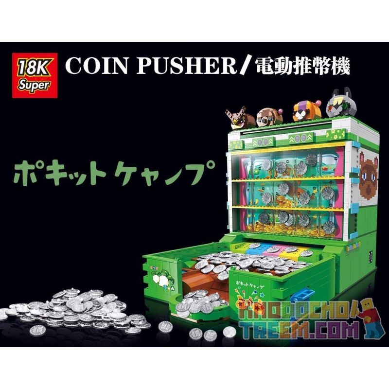 SUPER 18K K104 non  MÁY ĐẨY TIỀN ĐIỆN bộ đồ chơi xếp lắp ráp ghép mô hình Creator COIN PUSHER Sáng Tạo 2980 khối