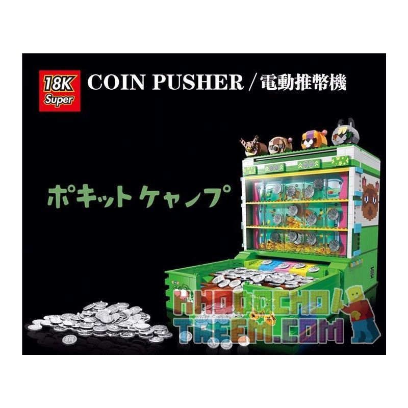 SUPER 18K K104 non  MÁY ĐẨY TIỀN ĐIỆN bộ đồ chơi xếp lắp ráp ghép mô hình Creator COIN PUSHER Sáng Tạo 2980 khối
