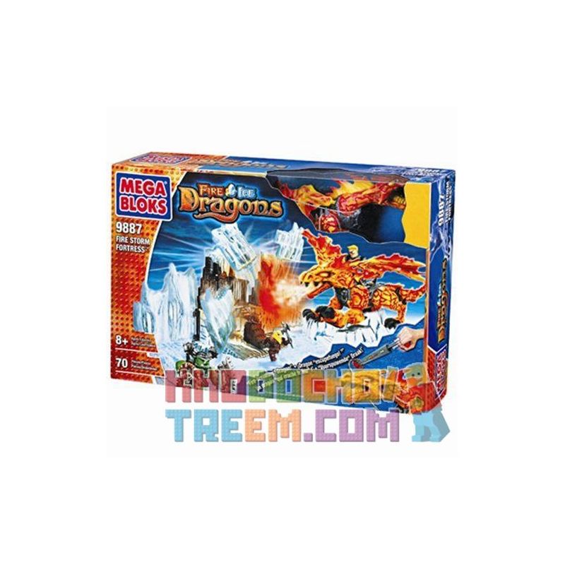 MEGA BLOKS 9887 non Lego PHÁO ĐÀI FLAME STORM. bộ đồ chơi xếp lắp ráp ghép mô hình FIRE STORM FORTRESS 70 khối