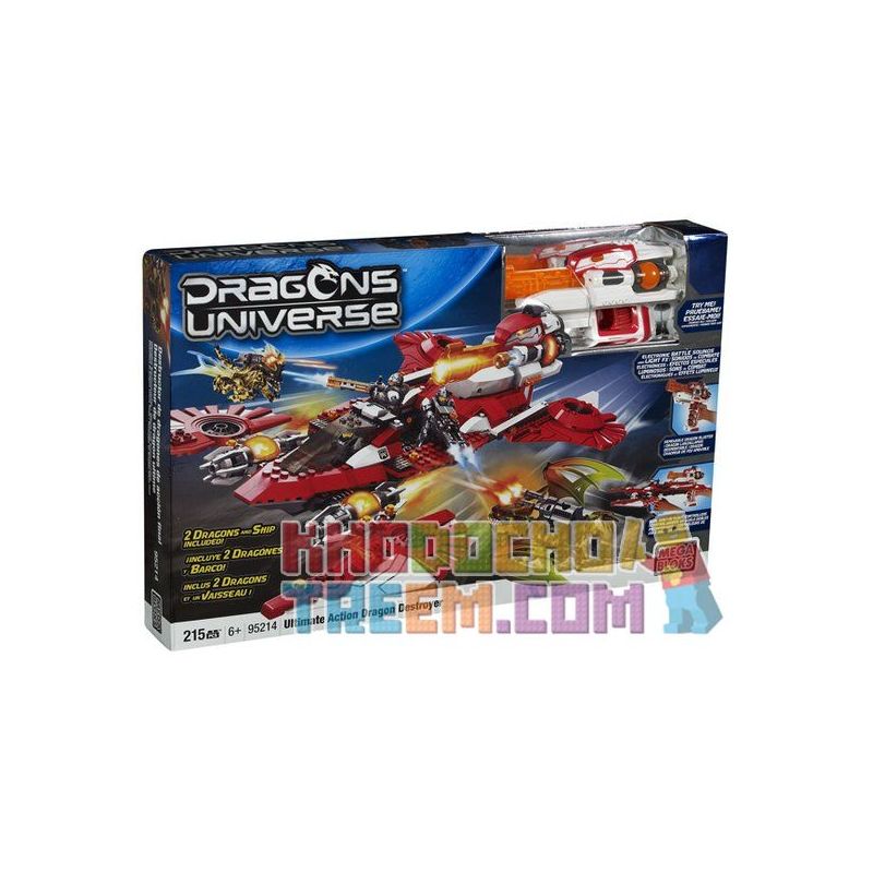 MEGA BLOKS 95214 non Lego KẺ HỦY DIỆT RỒNG TỐI THƯỢNG bộ đồ chơi xếp lắp ráp ghép mô hình ULTIMATE ACTION DRAGON DESTROYER 215 khối