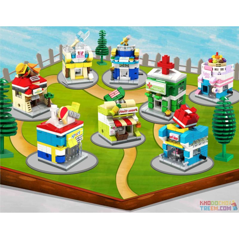 WOMA C0345 0345 non  CHẾ ĐỘ XEM PHỐ SÁNG TẠO bộ đồ chơi xếp lắp ráp ghép mô hình Mini Modular THE METROPOLITAN Đường Phố Thu Nhỏ 800 khối
