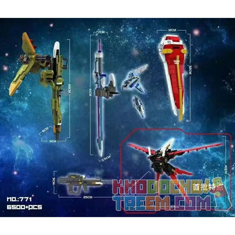 66 771 881 non  LÊN ĐẾN bộ đồ chơi xếp lắp ráp ghép mô hình Gundam Đại Chiến Gundam 6500 khối