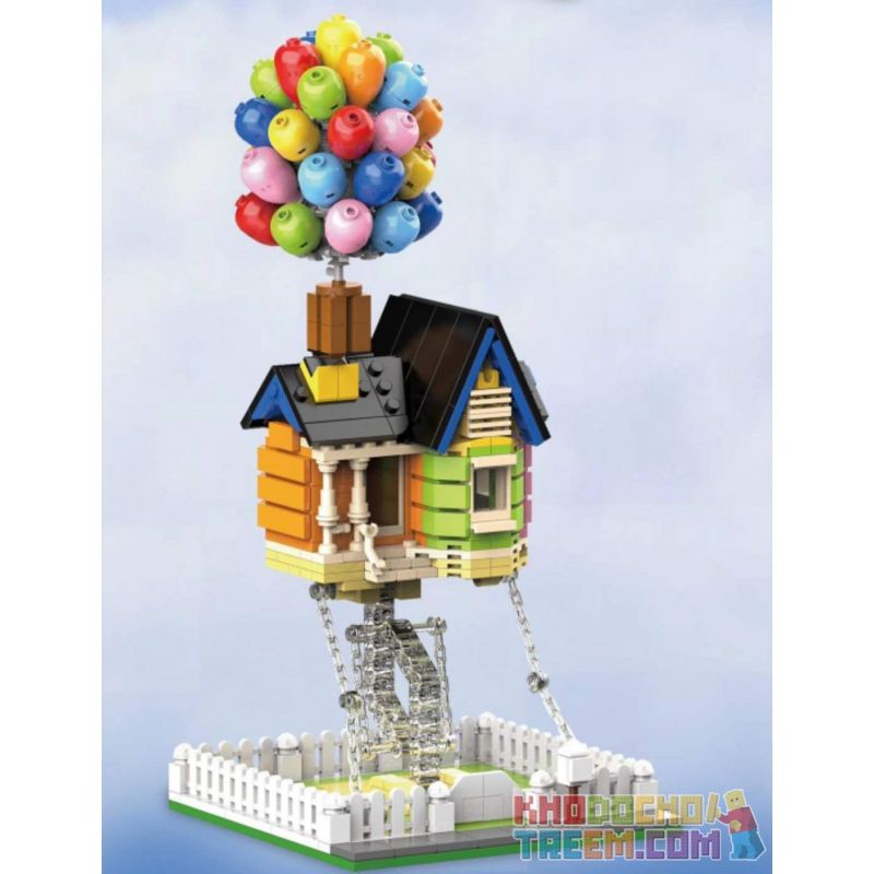 DK 7025 non  NHÀ KHINH KHÍ CẦU bộ đồ chơi xếp lắp ráp ghép mô hình Movie & Game BALLOON HOUSE Phim Và Trò Chơi 555 khối