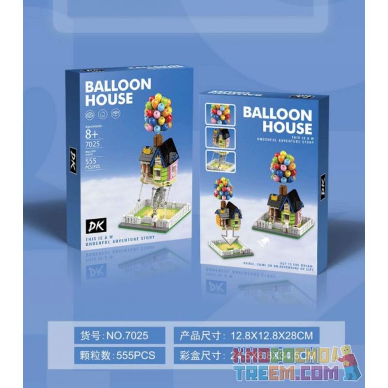 DK 7025 non  NHÀ KHINH KHÍ CẦU bộ đồ chơi xếp lắp ráp ghép mô hình Movie & Game BALLOON HOUSE Phim Và Trò Chơi 555 khối