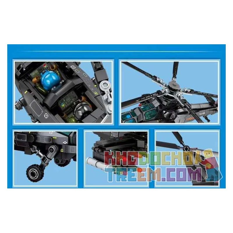 SEMBO 202119 non  TẬP ĐOÀN QUÂN ZHI-10 TRUNG QUỐC bộ đồ chơi xếp lắp ráp ghép mô hình Military Army Z-10 ATTACK HELICOPTER Quân Sự Bộ Đội 704 khối