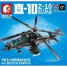 SEMBO 202119 non  TẬP ĐOÀN QUÂN ZHI-10 TRUNG QUỐC bộ đồ chơi xếp lắp ráp ghép mô hình Military Army Z-10 ATTACK HELICOPTER Quân Sự Bộ Đội 704 khối