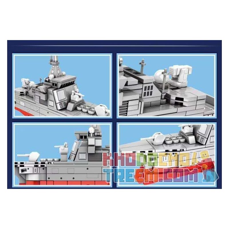 SEMBO 202073 non  KHU TRỤC HẠM 055 TẤN-NANCHANG bộ đồ chơi xếp lắp ráp ghép mô hình Military Army PLA' NAVY TYPE 055 GUIDED-MISSILE DESTROYER Quân Sự Bộ Đội 372 khối