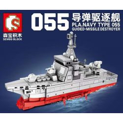 SEMBO 202073 non  KHU TRỤC HẠM 055 TẤN-NANCHANG bộ đồ chơi xếp lắp ráp ghép mô hình Military Army PLA' NAVY TYPE 055 GUIDED-MISSILE DESTROYER Quân Sự Bộ Đội 372 khối