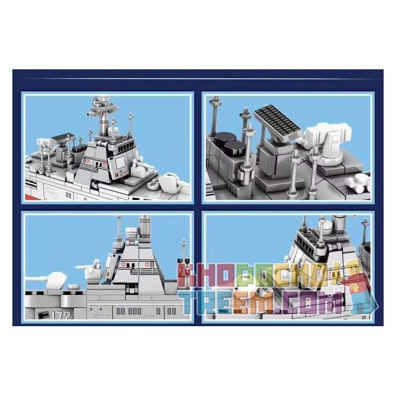SEMBO 202072 non  TÀU KHU TRỤC TÊN LỬA DẪN ĐƯỜNG 052D-HẠ MÔN bộ đồ chơi xếp lắp ráp ghép mô hình Military Army PLA' NAVY TYPE 052D GUIDED-MISSILE DESTROYER Quân Sự Bộ Đội 370 khối