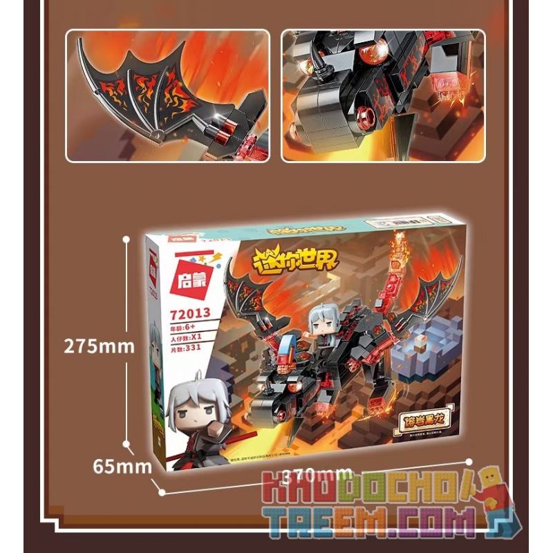 Enlighten 72013 Qman 72013 non  RỒNG ĐEN DUNG NHAM bộ đồ chơi xếp lắp ráp ghép mô hình Minecraft Game Xây Dựng 331 khối