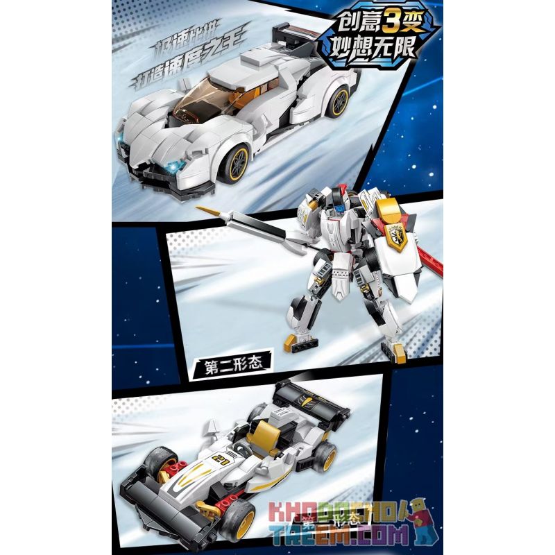 QMAN 42102 non  VUA TỐC ĐỘ bộ đồ chơi xếp lắp ráp ghép mô hình Creator 3 In 1 TRANS-COMBO Sáng Tạo Với 3 Mẫu 428 khối