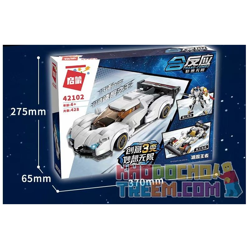 QMAN 42102 non  VUA TỐC ĐỘ bộ đồ chơi xếp lắp ráp ghép mô hình Creator 3 In 1 TRANS-COMBO Sáng Tạo Với 3 Mẫu 428 khối