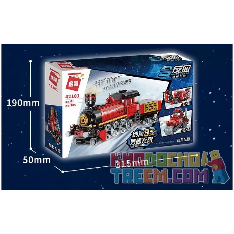 Enlighten 42101 Qman 42101 non  QUYỀN LỰC TỐI CAO bộ đồ chơi xếp lắp ráp ghép mô hình Creator 3 In 1 TRANS-COMBO Sáng Tạo Với 3 Mẫu 305 khối