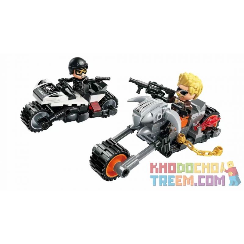 Enlighten 11011-2 11011-3 11011-4 11011-1 Qman 11011-2 11011-3 11011-4 11011-1 non  CẢNH SÁT HỘP NHỎ 4 LOẠI XE ĐẶC CHỦNG ĐA NĂNG ĐIỀU ĐỘNG VƯỢT NGỤC PHI PHÁP TRUY LÙNG MÔ TÔ CẢI TIẾN KHỞI ĐỊA HÌNH MỌI bộ đồ chơi xếp lắp ráp ghép mô hình Minecity Thành Phố Mỏ 488 khối