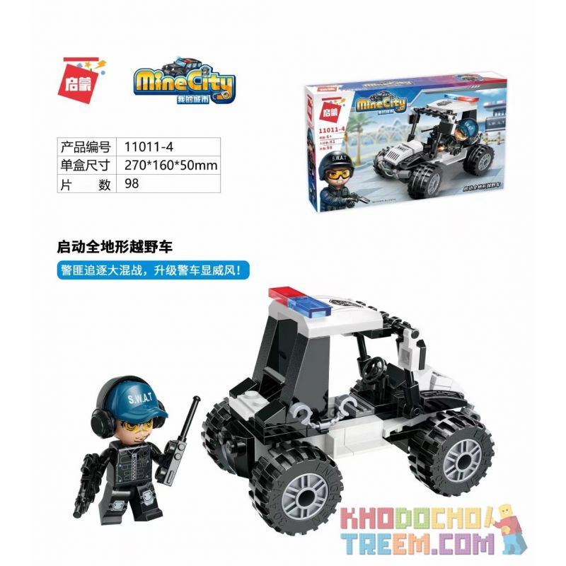 Enlighten 11011-2 11011-3 11011-4 11011-1 Qman 11011-2 11011-3 11011-4 11011-1 non  CẢNH SÁT HỘP NHỎ 4 LOẠI XE ĐẶC CHỦNG ĐA NĂNG ĐIỀU ĐỘNG VƯỢT NGỤC PHI PHÁP TRUY LÙNG MÔ TÔ CẢI TIẾN KHỞI ĐỊA HÌNH MỌI bộ đồ chơi xếp lắp ráp ghép mô hình Minecity Thành Phố Mỏ 488 khối