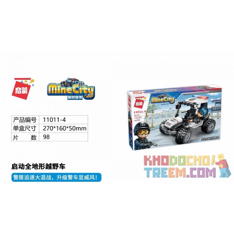 Enlighten 11011-2 11011-3 11011-4 11011-1 Qman 11011-2 11011-3 11011-4 11011-1 non  CẢNH SÁT HỘP NHỎ 4 LOẠI XE ĐẶC CHỦNG ĐA NĂNG ĐIỀU ĐỘNG VƯỢT NGỤC PHI PHÁP TRUY LÙNG MÔ TÔ CẢI TIẾN KHỞI ĐỊA HÌNH MỌI bộ đồ chơi xếp lắp ráp ghép mô hình Minecity Thành Phố Mỏ 488 khối