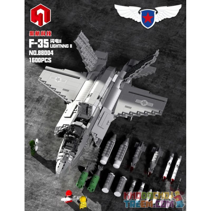 JUHANG 88004 REOBRIX 33021 non  F-35 TIA CHỚP II bộ đồ chơi xếp lắp ráp ghép mô hình Military Army F-35 LIGHTNING II FIGHTER Quân Sự Bộ Đội 1600 khối
