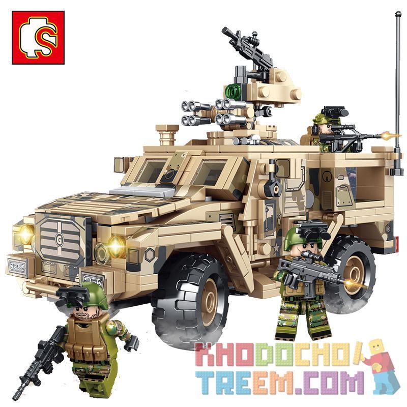 SEMBO 105622 non Lego XE TIA CHỚP QUÂN ĐỘI bộ đồ chơi xếp lắp ráp ghép mô hình Iron Blood Heavy Equipment Đặc Nhiệm Máu Và Sắt 469 khối