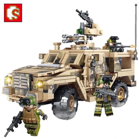 SEMBO 105622 non  XE TIA CHỚP QUÂN ĐỘI bộ đồ chơi xếp lắp ráp ghép mô hình Iron Blood Heavy Equipment Đặc Nhiệm Máu Và Sắt 469 khối