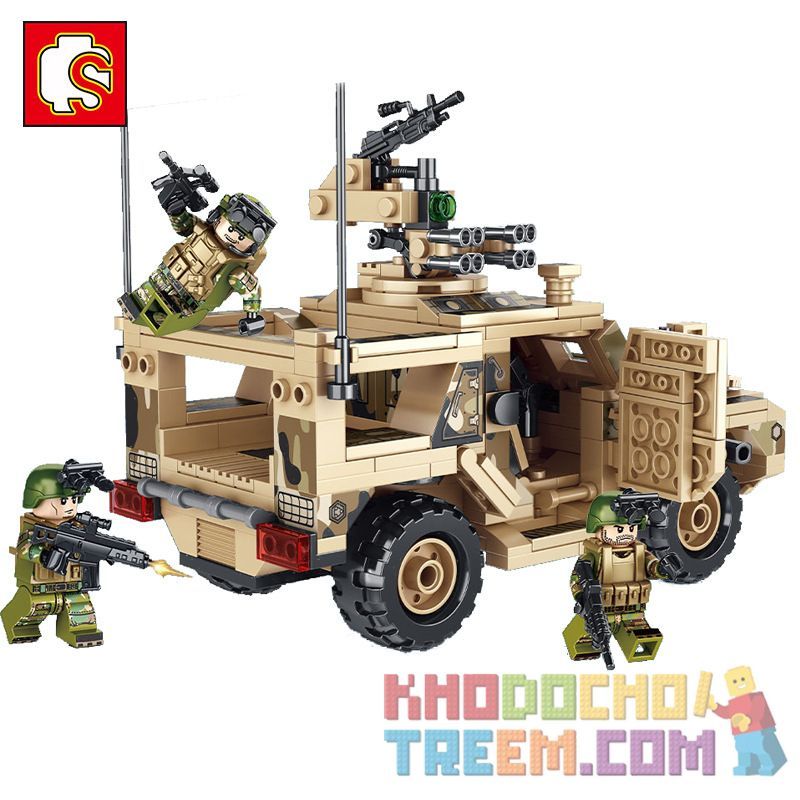 SEMBO 105622 non  XE TIA CHỚP QUÂN ĐỘI bộ đồ chơi xếp lắp ráp ghép mô hình Iron Blood Heavy Equipment Đặc Nhiệm Máu Và Sắt 469 khối