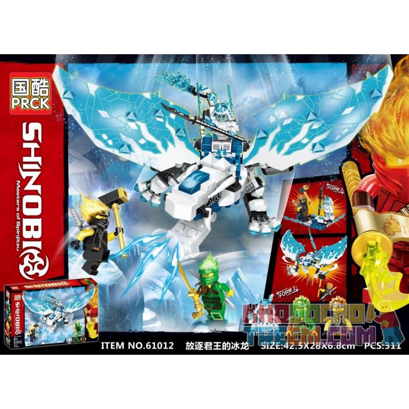 PRCK 61012 non Lego RỒNG BĂNG XUA ĐUỔI NHÀ VUA bộ đồ chơi xếp lắp ráp ghép mô hình The Lego Ninjago Movie Ninja Lốc Xoáy 311 khối