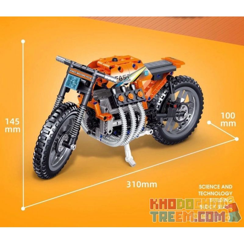 ZHEGAO QL0476 0476 non Lego HAO CHI MOTORCYCLE. bộ đồ chơi xếp lắp ráp ghép mô hình Technic Kỹ Thuật Công Nghệ Cao Mô Hình Phương Tiện 411 khối